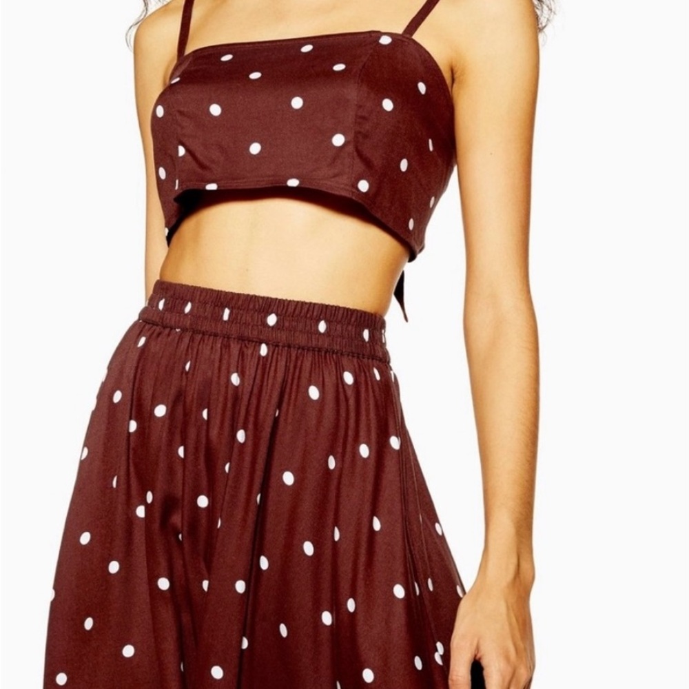 Topshop Brown Polka Dot Bralette